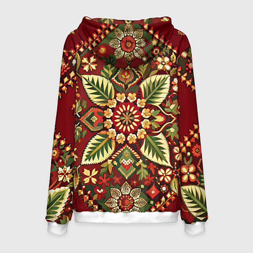Мужская толстовка Русские классические узоры и орнамент / 3D-Белый – фото 2