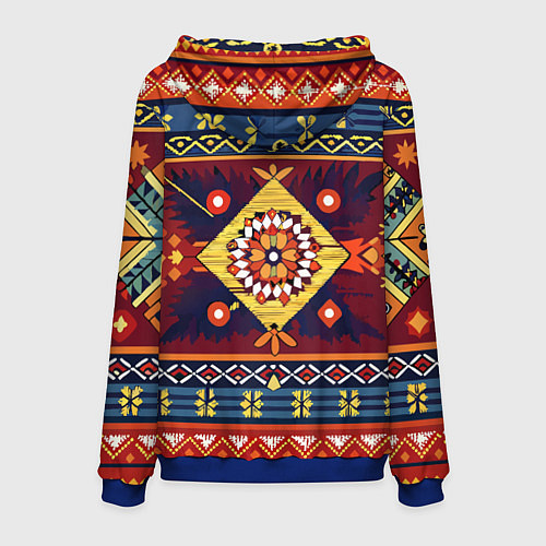Мужская толстовка Стиль советского ковра узоры и орнамент / 3D-Синий – фото 2