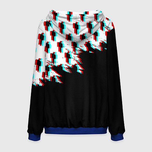 Мужская толстовка Billie Eilish pattern glitch / 3D-Синий – фото 2