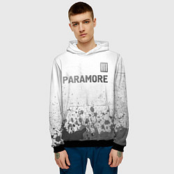 Толстовка-худи мужская Paramore - white gradient посередине, цвет: 3D-черный — фото 2