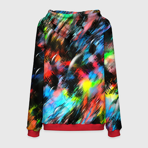 Мужская толстовка Цветные краски абстракция / 3D-Красный – фото 2
