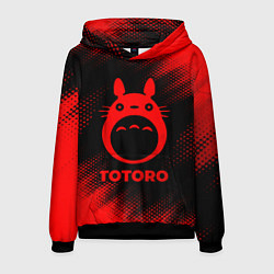 Толстовка-худи мужская Totoro - red gradient, цвет: 3D-черный