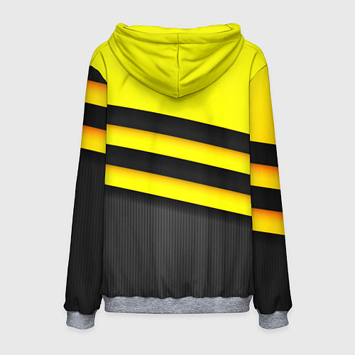 Мужская толстовка Герб РФ геометрия линии / 3D-Меланж – фото 2