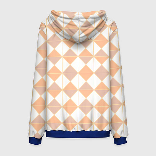 Мужская толстовка Персиковые ромбы / 3D-Синий – фото 2