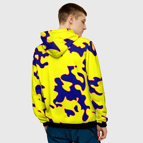 Мужская толстовка Российская империя камуфляж желтый / 3D-Черный – фото 4