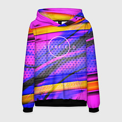 Толстовка-худи мужская Starfield geometry game, цвет: 3D-черный