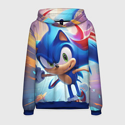 Толстовка-худи мужская Sonic 1, цвет: 3D-синий