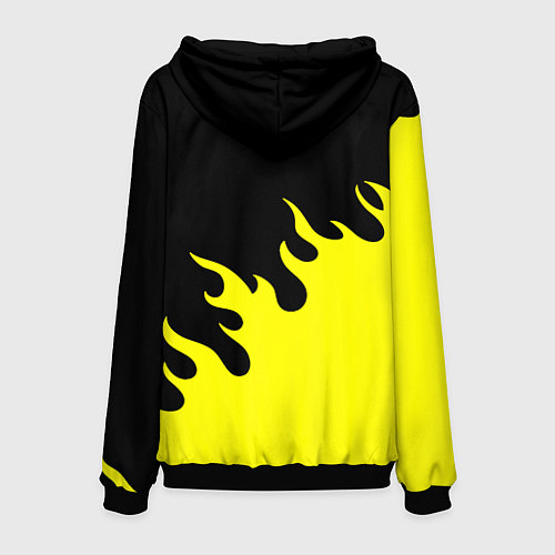 Мужская толстовка Cyberpunk 2077 желтый fire / 3D-Черный – фото 2