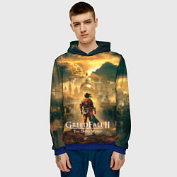 Толстовка-худи мужская Герой Greedfall 2 the dying world, цвет: 3D-синий — фото 2