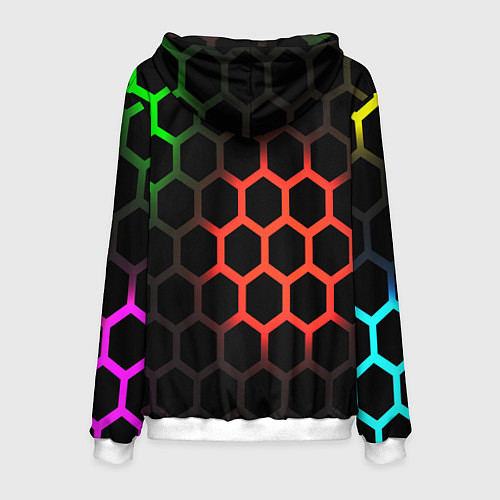 Мужская толстовка Hexagon neon / 3D-Белый – фото 2