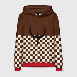 Толстовка-худи мужская Квейк ретро паттерн, цвет: 3D-красный