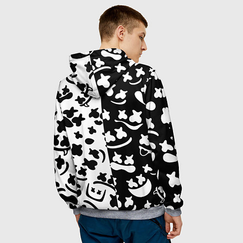 Мужская толстовка Fortnite patten Marshmello / 3D-Меланж – фото 4