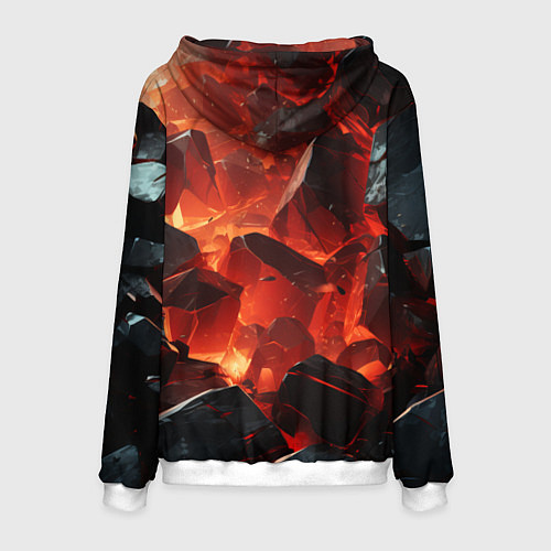 Мужская толстовка Текстура черных камней / 3D-Белый – фото 2