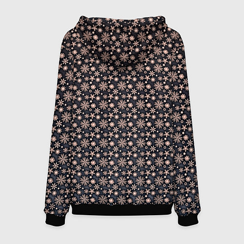 Мужская толстовка Паттерн снежинки волшебный медный / 3D-Черный – фото 2