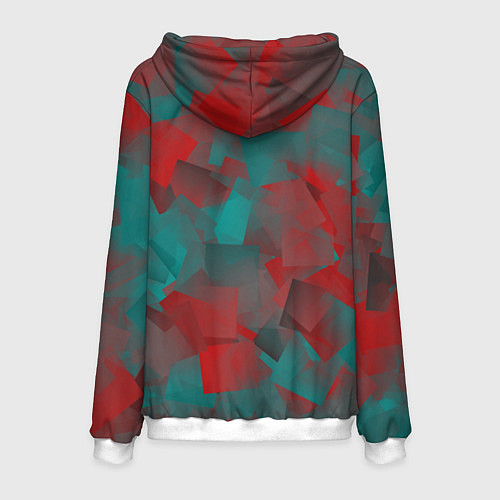 Мужская толстовка Зелено-красный калейдоскоп / 3D-Белый – фото 2