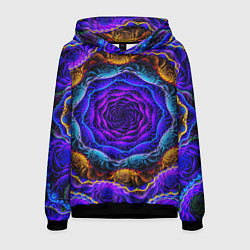 Толстовка-худи мужская Неоновая психоделика, цвет: 3D-черный