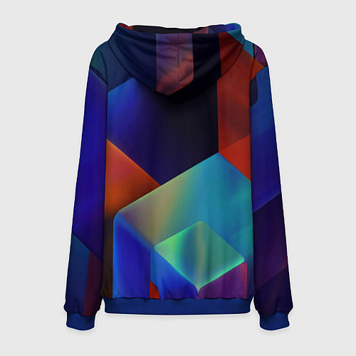 Мужская толстовка Геометрия мозаика / 3D-Синий – фото 2