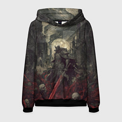 Толстовка-худи мужская Рыцарь с багровым мечом, цвет: 3D-черный