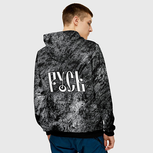 Мужская толстовка Символ славян - славянский чур / 3D-Черный – фото 4