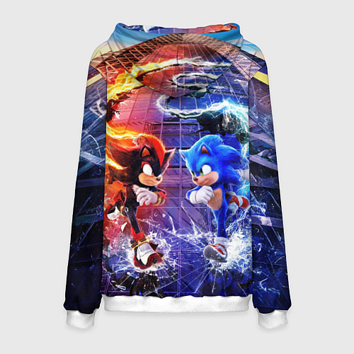 Мужская толстовка Соник и Шэдоу ёжики / 3D-Белый – фото 2