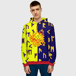 Толстовка-худи мужская Samurai japan symbol, цвет: 3D-красный — фото 2