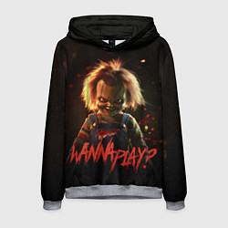 Толстовка-худи мужская Chucky wanna play?, цвет: 3D-меланж