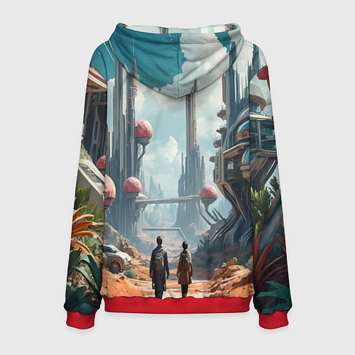 Мужская толстовка Планета фантастика / 3D-Красный – фото 2