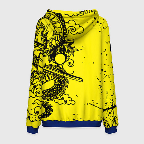 Мужская толстовка Syberpunk dragon tatoo / 3D-Синий – фото 2