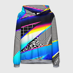 Мужская толстовка Neon stripes geometry