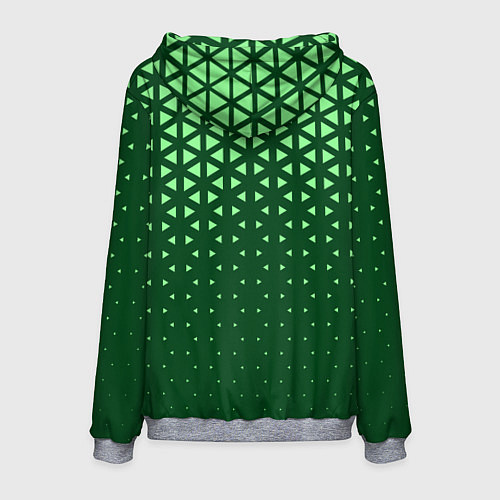 Мужская толстовка Геометрический градиент - зелёно-салатовый / 3D-Меланж – фото 2