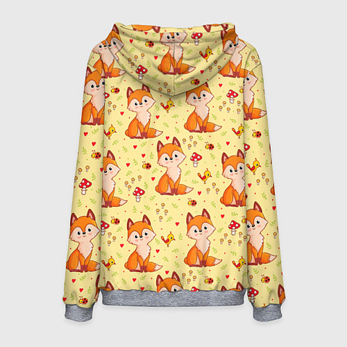 Мужская толстовка Рыжие лисички цветной паттерн / 3D-Меланж – фото 2