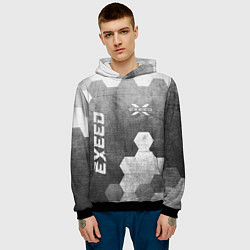 Толстовка-худи мужская Exeed - grey gradient вертикально, цвет: 3D-черный — фото 2