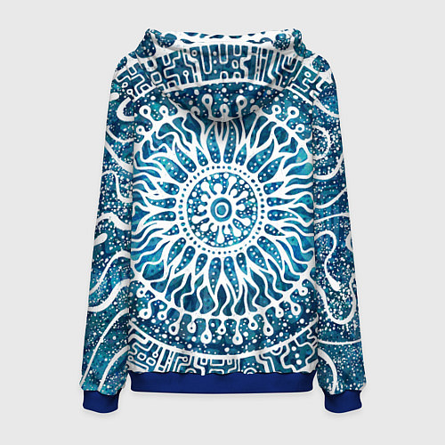 Мужская толстовка Зимний шаманский бубен / 3D-Синий – фото 2