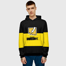 Толстовка-худи мужская Rainbow six logo game, цвет: 3D-черный — фото 2