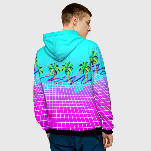 Мужская толстовка Vice city tropic collection / 3D-Черный – фото 4