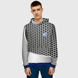 Толстовка-худи мужская Volkswagen metal motors, цвет: 3D-синий — фото 2