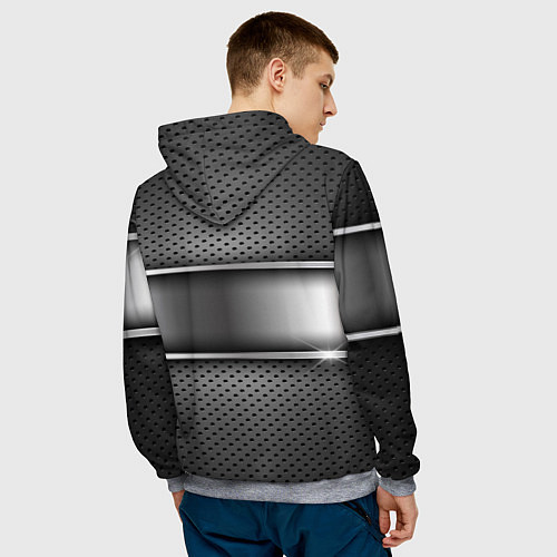 Мужская толстовка Opel carbon metal steel / 3D-Меланж – фото 4