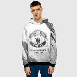 Толстовка-худи мужская Manchester United - white gradient, цвет: 3D-черный — фото 2