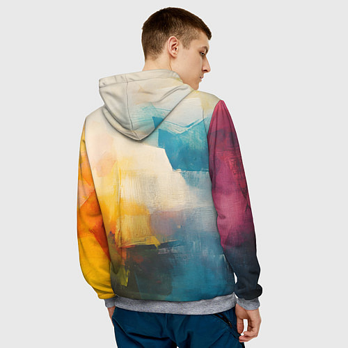 Мужская толстовка Живопись мазками / 3D-Меланж – фото 4