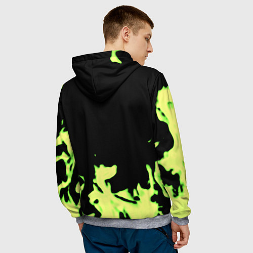 Мужская толстовка Doom кислотное лого огонь / 3D-Меланж – фото 4