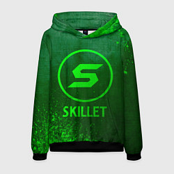 Толстовка-худи мужская Skillet - green gradient, цвет: 3D-черный