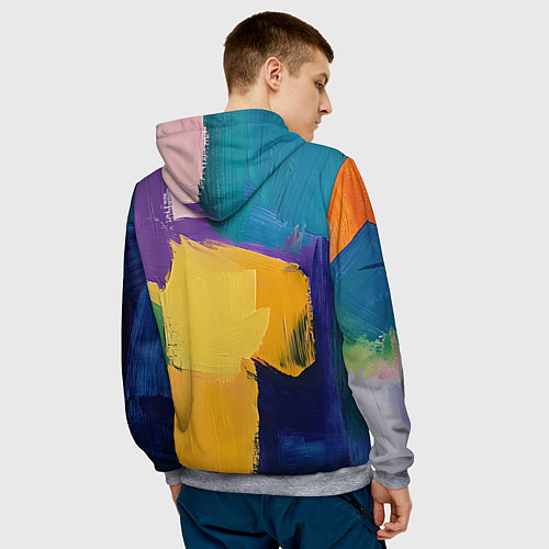 Мужская толстовка Мазки красок / 3D-Меланж – фото 4