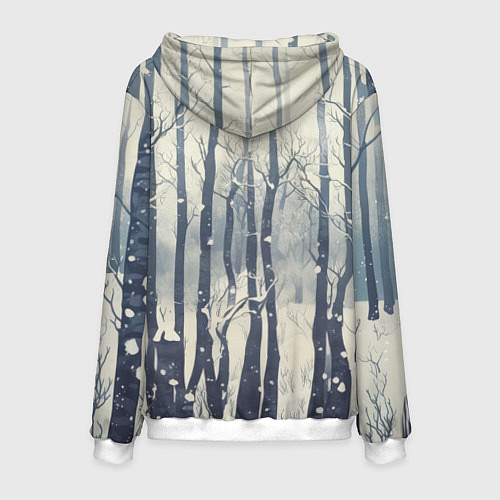 Мужская толстовка Хищник в зимнем лесу / 3D-Белый – фото 2