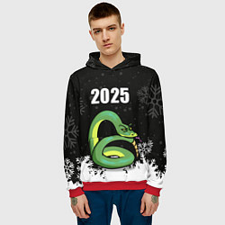 Толстовка-худи мужская Змея - 2025, цвет: 3D-красный — фото 2