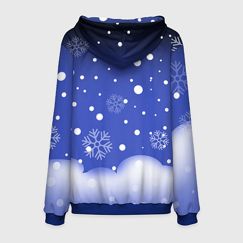 Мужская толстовка Ъуъ - Новый год / 3D-Синий – фото 2
