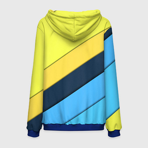 Мужская толстовка Геометрия полосы спорт / 3D-Синий – фото 2