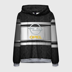 Толстовка-худи мужская Opel узоры метал, цвет: 3D-меланж