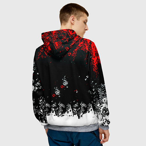 Мужская толстовка Ведьмак лого брызги красок / 3D-Меланж – фото 4