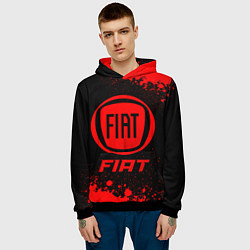 Толстовка-худи мужская Fiat - red gradient, цвет: 3D-черный — фото 2
