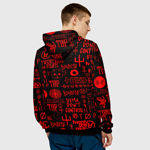 Мужская толстовка Twenty one pilots pattern rock steel / 3D-Черный – фото 4